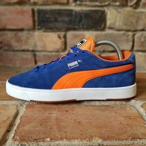 blue and orange puma suede